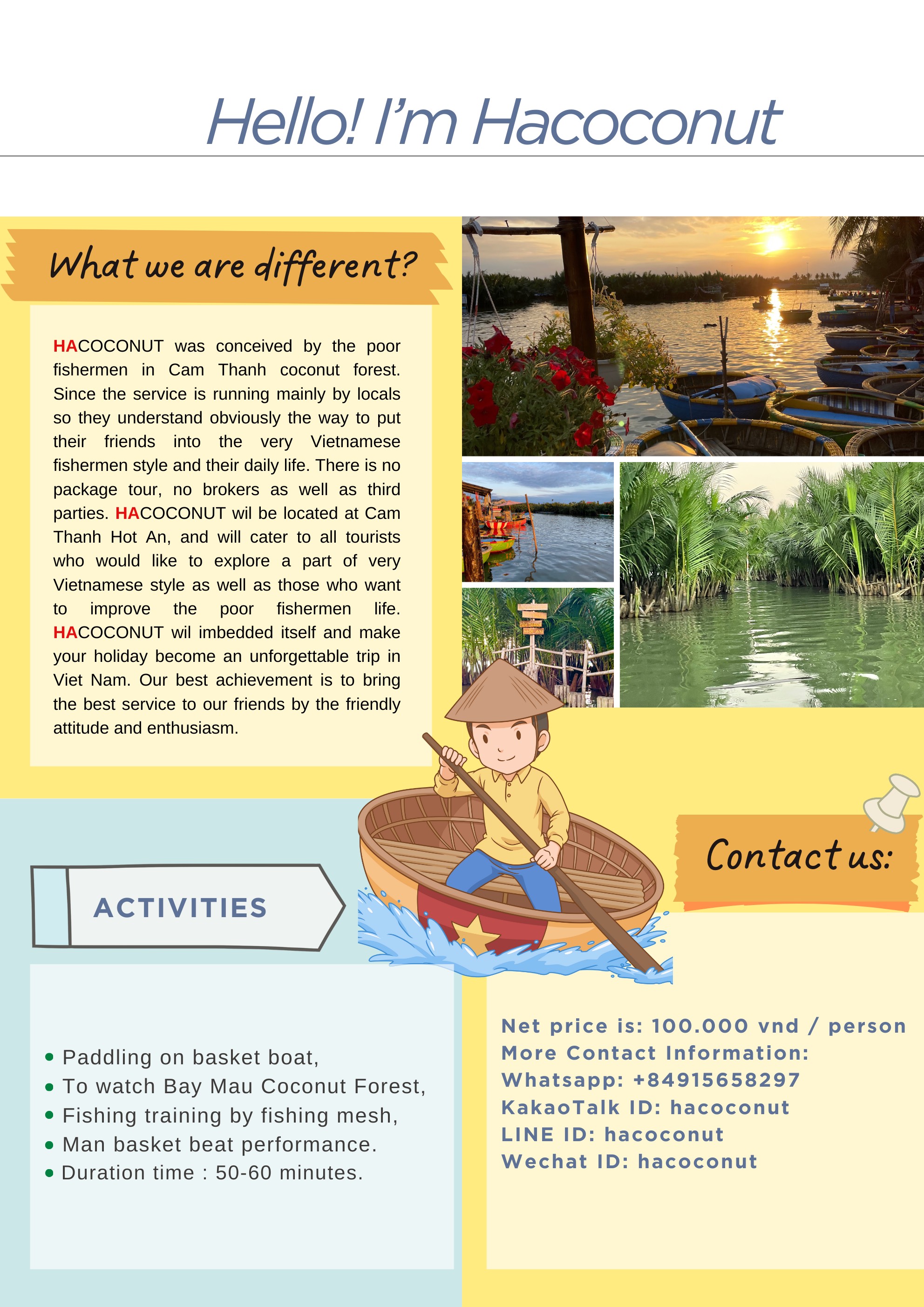 short information of what is Hacoconut and coconut boat tour